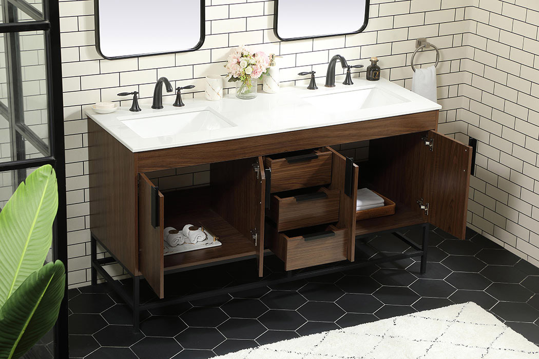 Elegant Bathroom Vanity - Walnut (VF48860DMWT)