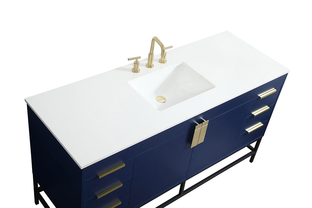 Elegant Bathroom Vanity - Blue (VF48860MBL)