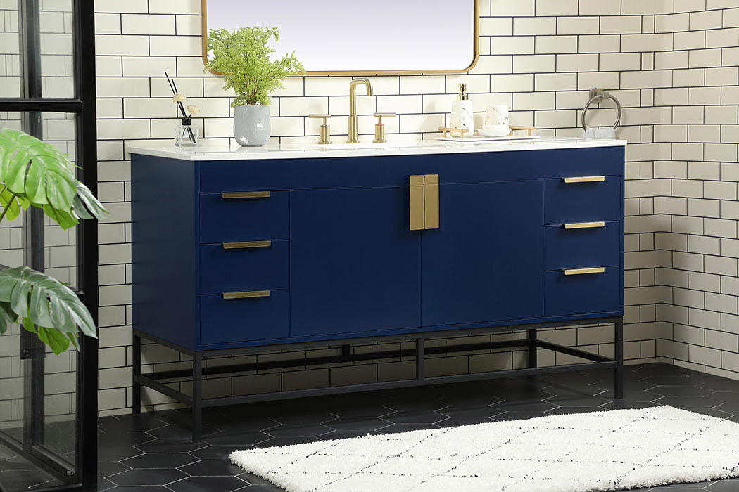 Elegant Bathroom Vanity - Blue (VF48860MBL)