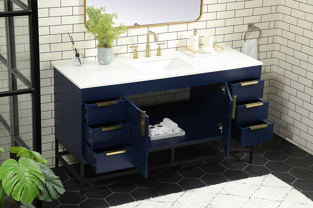 Elegant Bathroom Vanity - Blue (VF48860MBL)