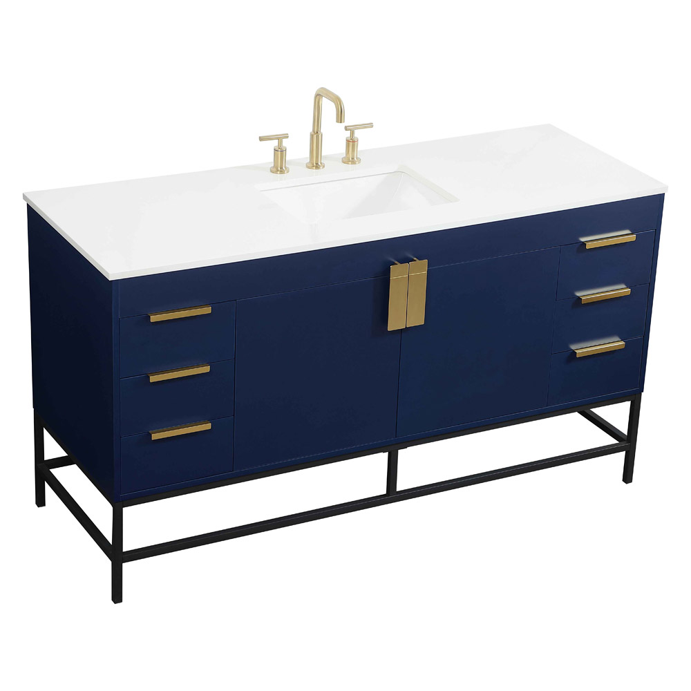 Elegant Bathroom Vanity - Blue (VF48860MBL)