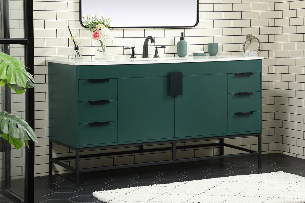 Elegant Bathroom Vanity - Green (VF48860MGN)