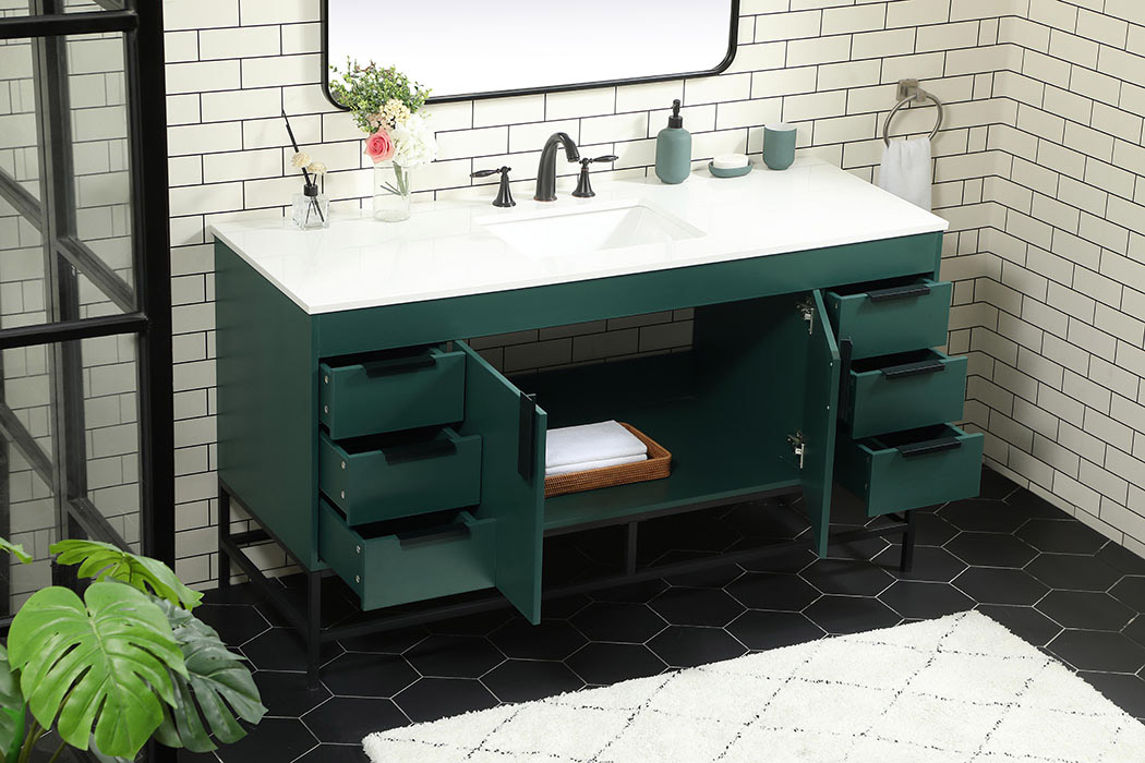 Elegant Bathroom Vanity - Green (VF48860MGN)