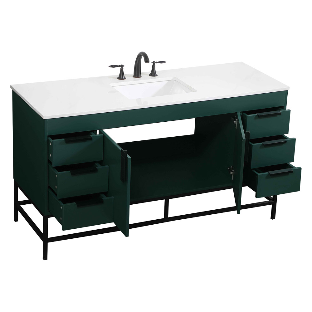 Elegant Bathroom Vanity - Green (VF48860MGN)