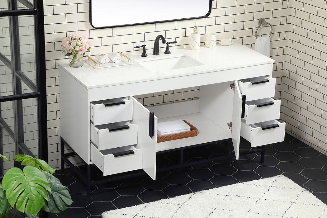 Elegant Bathroom Vanity - White (VF48860MWH)