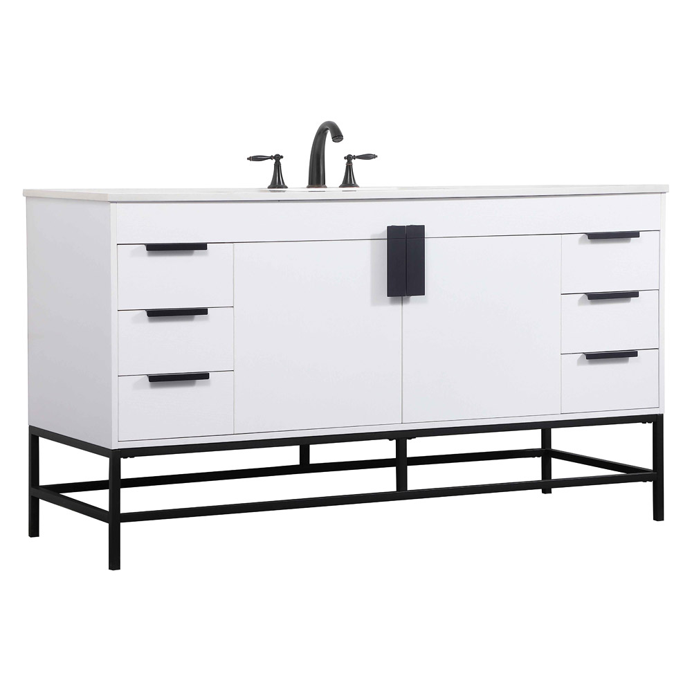 Elegant Bathroom Vanity - White (VF48860MWH)