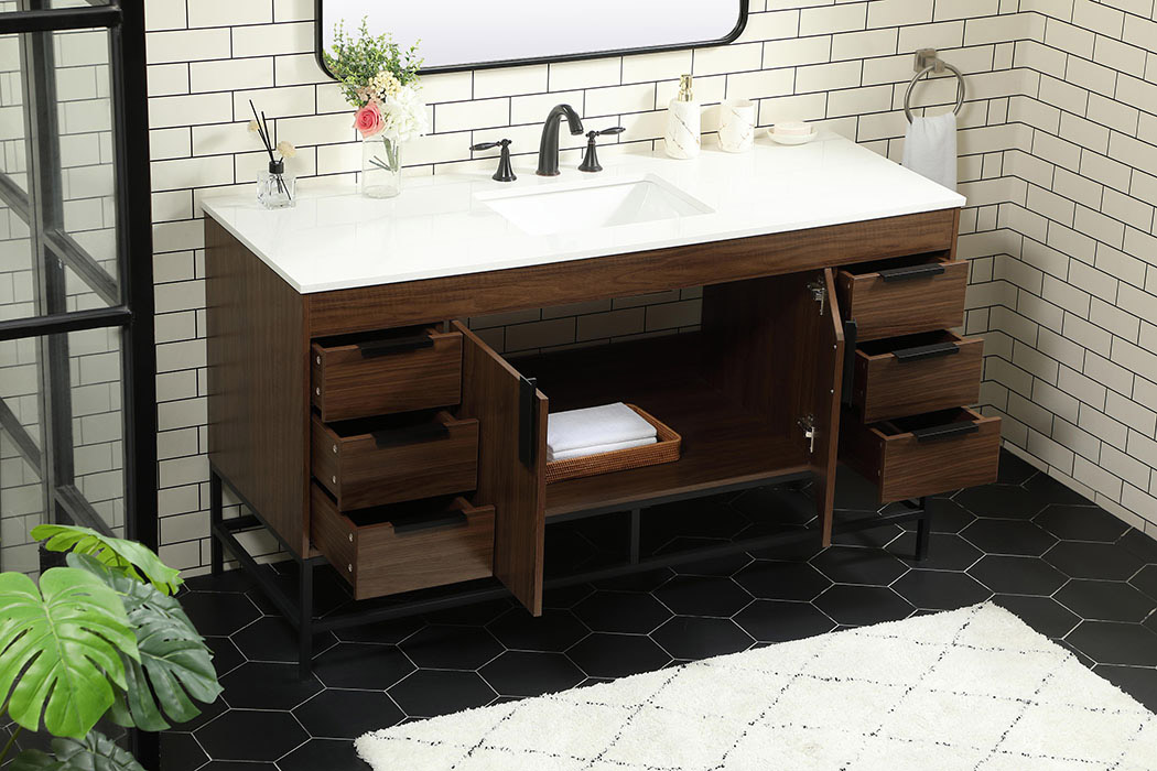 Elegant Bathroom Vanity - Walnut (VF48860MWT)