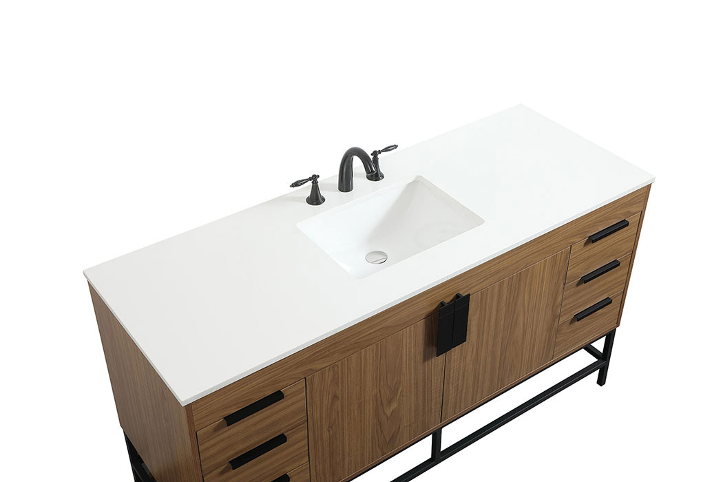 Elegant Bathroom Vanity - Walnut Brown (VF48860WB)