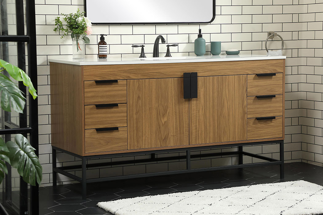 Elegant Bathroom Vanity - Walnut Brown (VF48860WB)