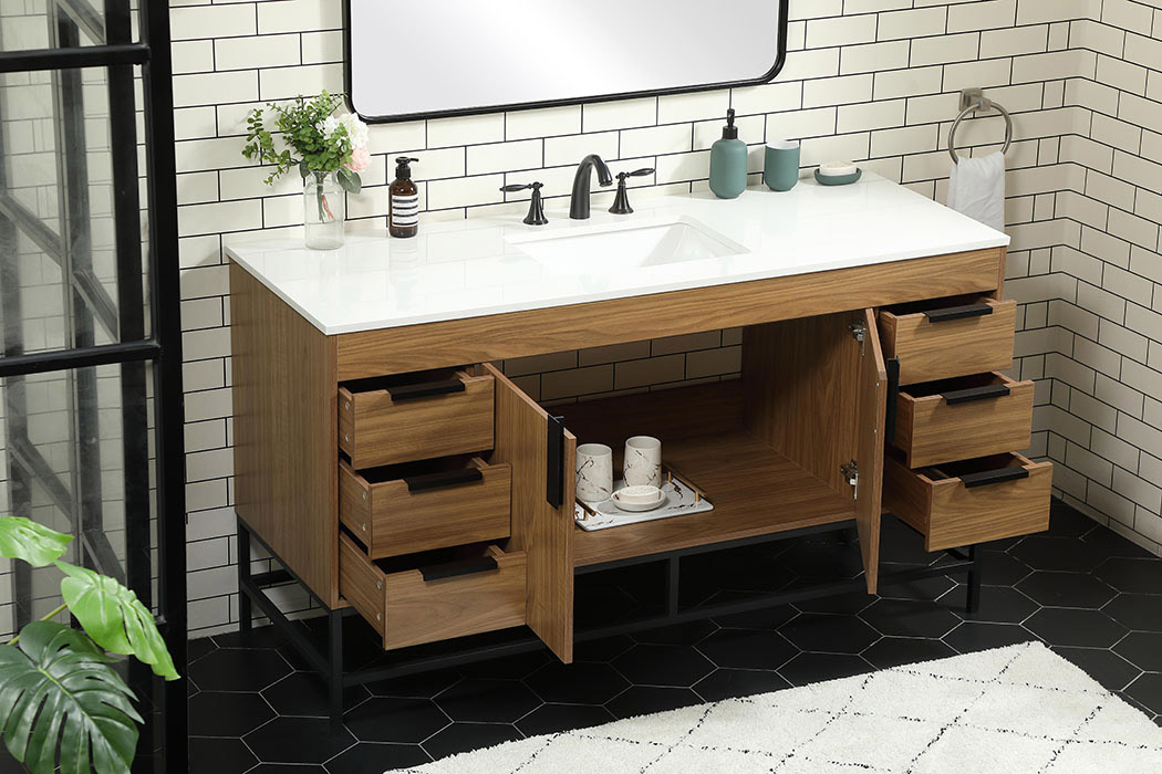 Elegant Bathroom Vanity - Walnut Brown (VF48860WB)