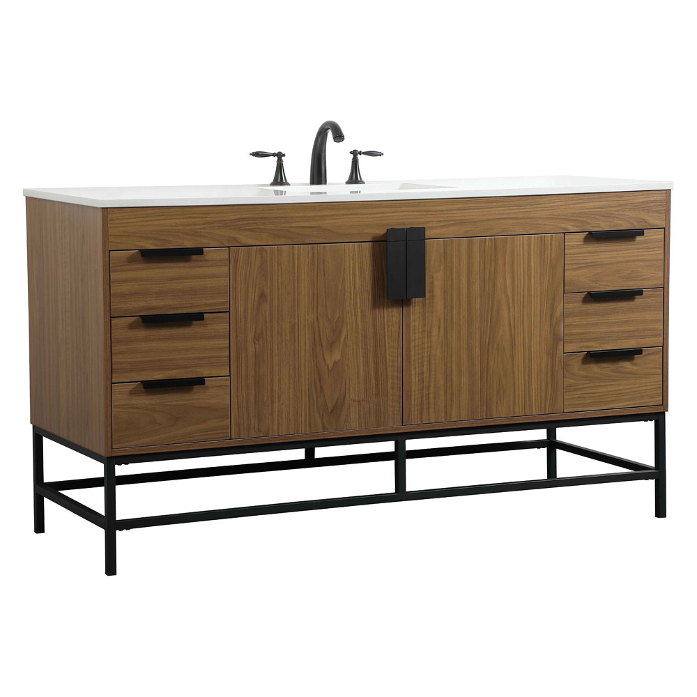 Elegant Bathroom Vanity - Walnut Brown (VF48860WB)