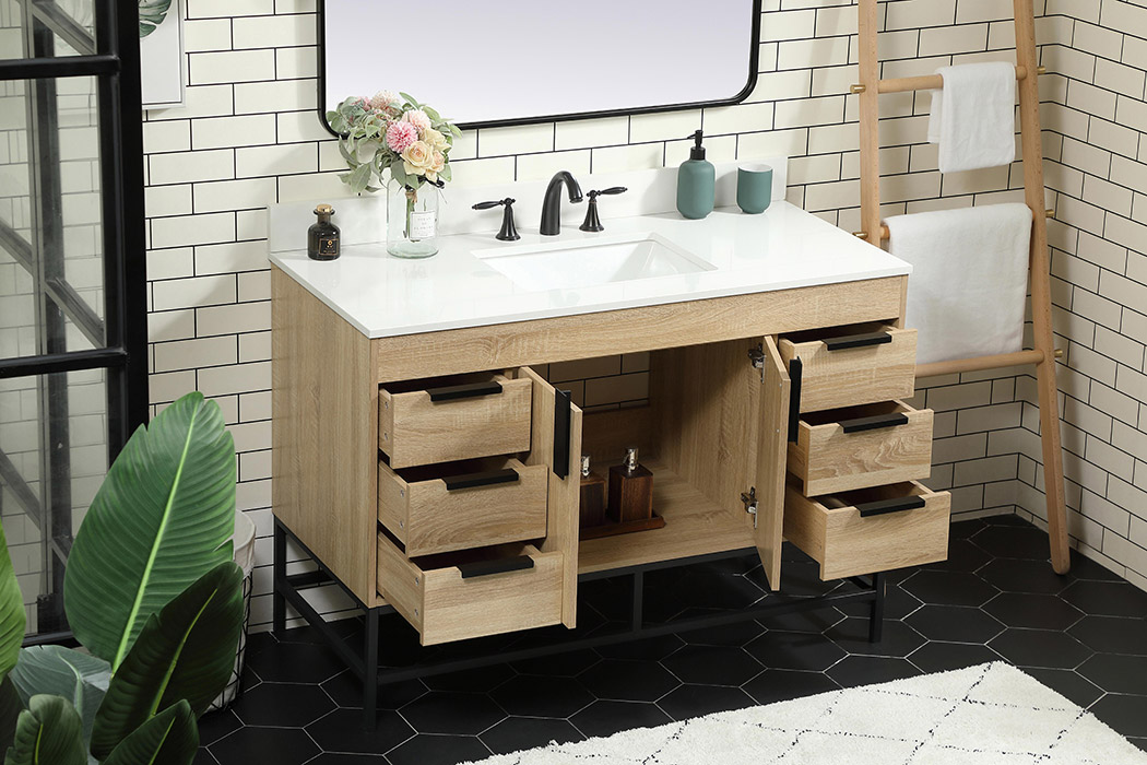 Elegant Bathroom Vanity - Mango Wood (VF488W48MW-BS)