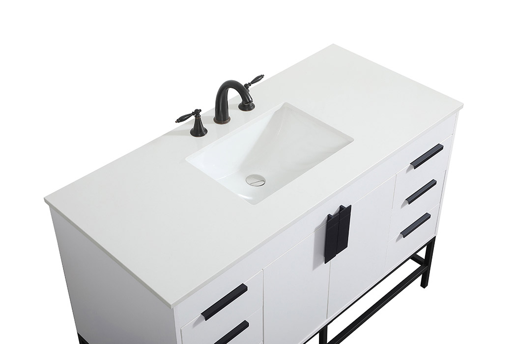Elegant Bathroom Vanity - White (VF488W48MWH)