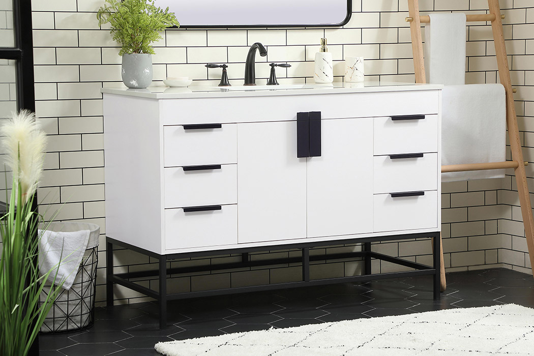 Elegant Bathroom Vanity - White (VF488W48MWH)