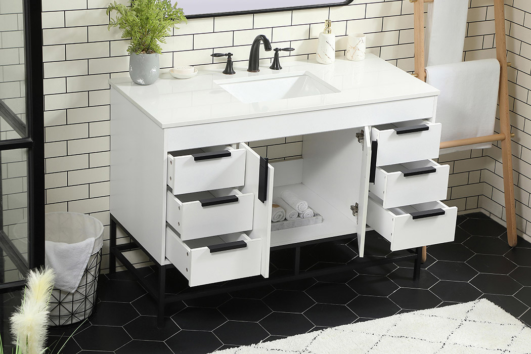 Elegant Bathroom Vanity - White (VF488W48MWH)