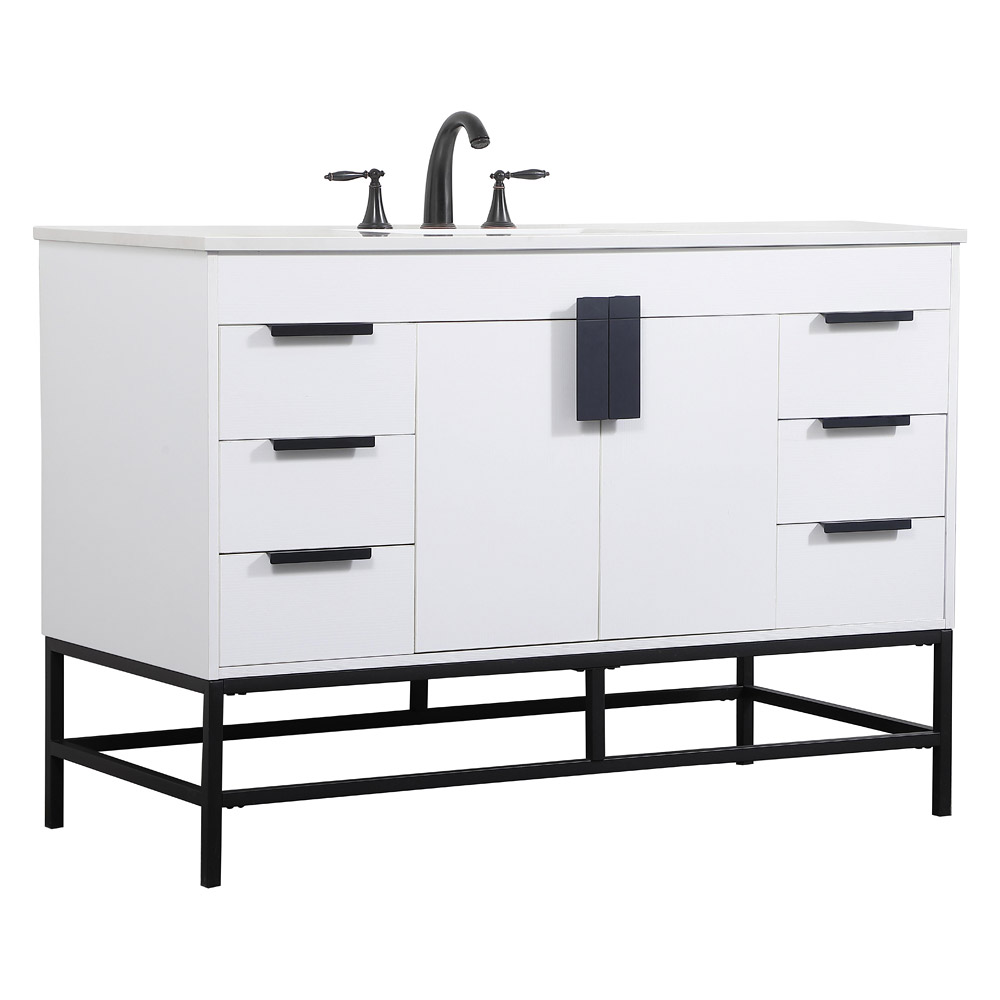 Elegant Bathroom Vanity - White (VF488W48MWH)