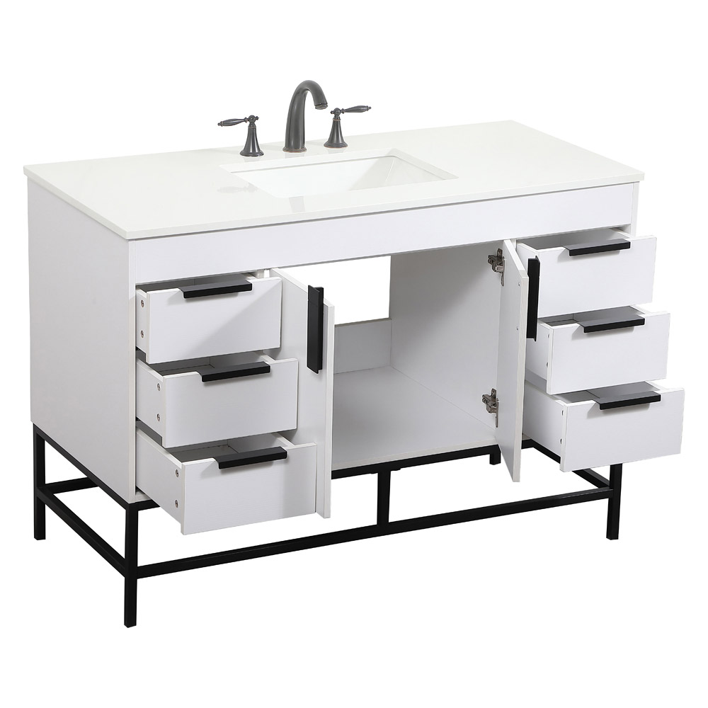 Elegant Bathroom Vanity - White (VF488W48MWH)