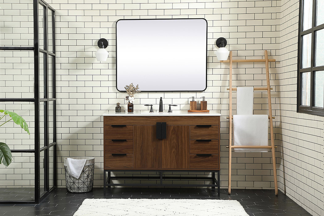 Elegant Bathroom Vanity - Walnut (VF488W48MWT)