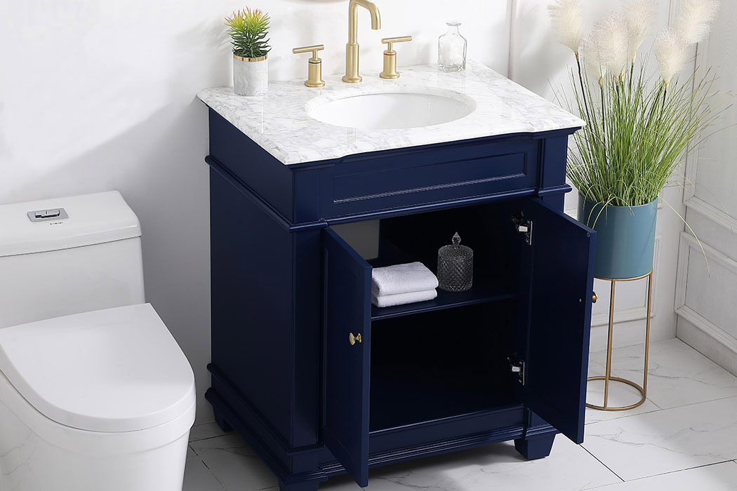 Elegant Bathroom Vanity - Blue, L 30" (VF50030BL)