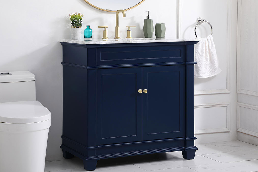 Elegant Bathroom Vanity - Blue, L 36" (VF50036BL)