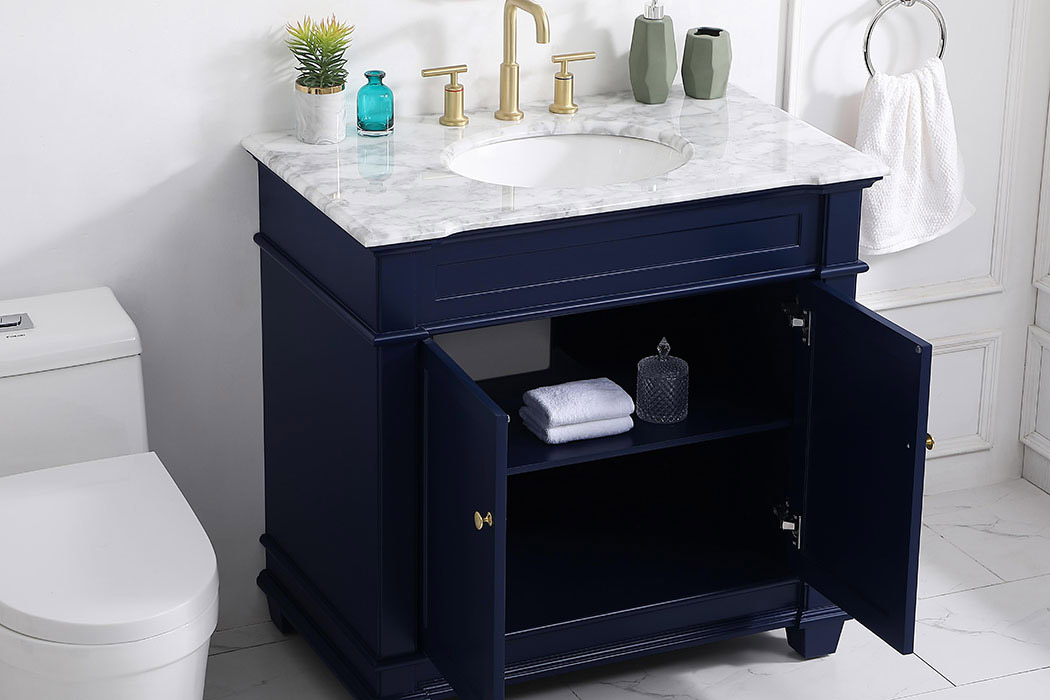 Elegant Bathroom Vanity - Blue, L 36" (VF50036BL)