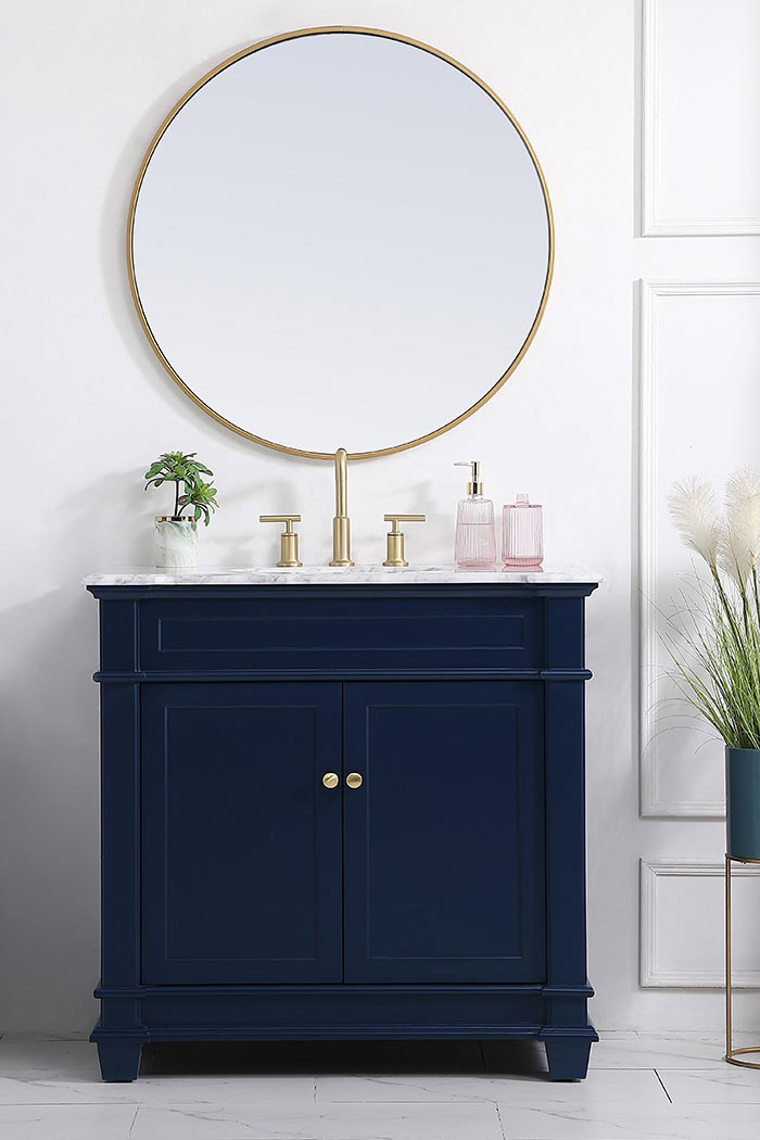 Elegant Bathroom Vanity - Blue, L 36" (VF50036BL)