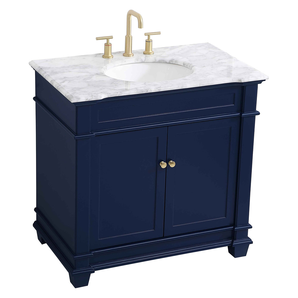 Elegant Bathroom Vanity - Blue, L 36" (VF50036BL)