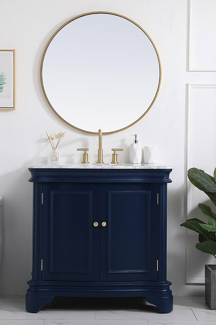 Elegant Bathroom Vanity - Blue, L 36" (VF52036BL)