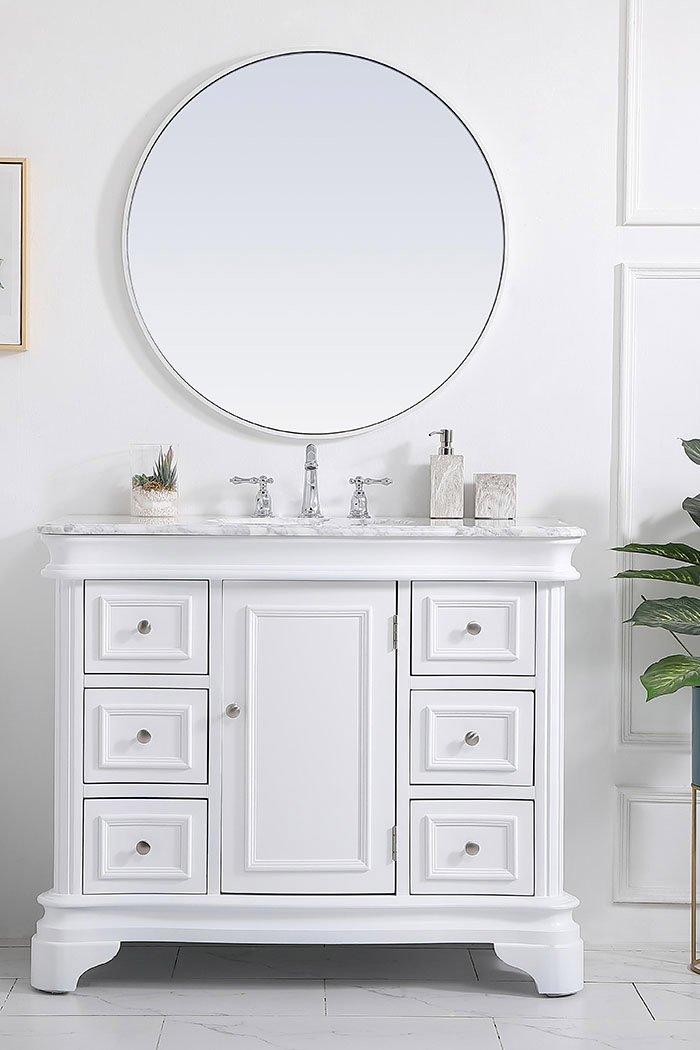 Elegant Bathroom Vanity - White, L 42" (VF52042WH)