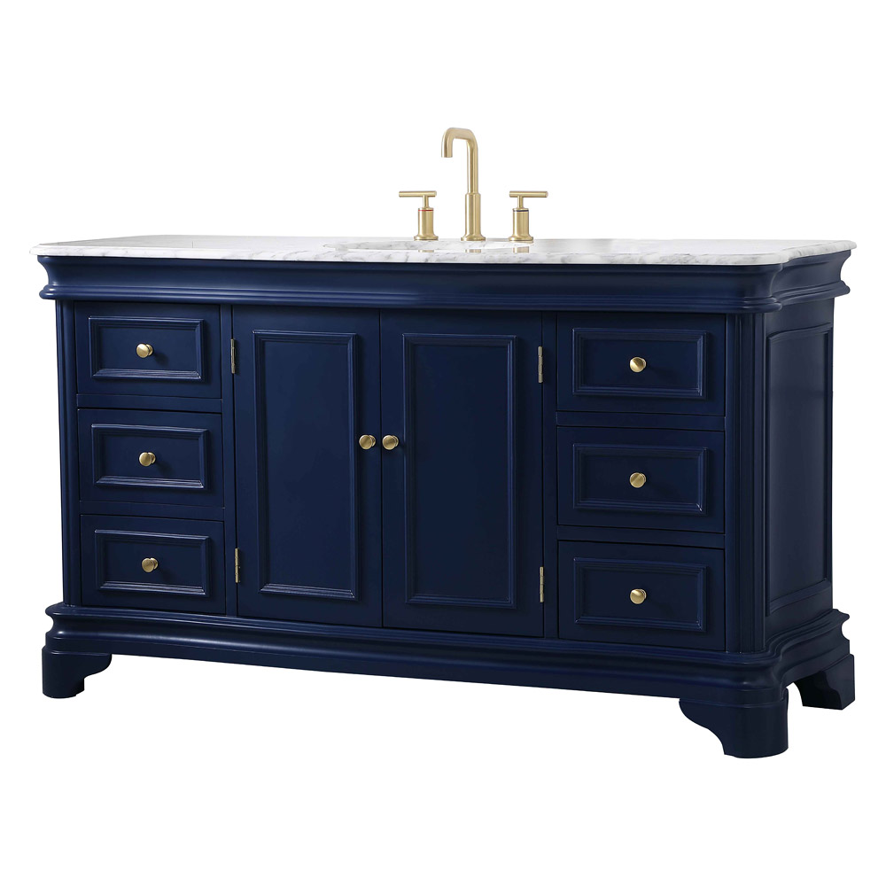 Elegant Single Bathroom Vanity - Blue (VF52060BL)