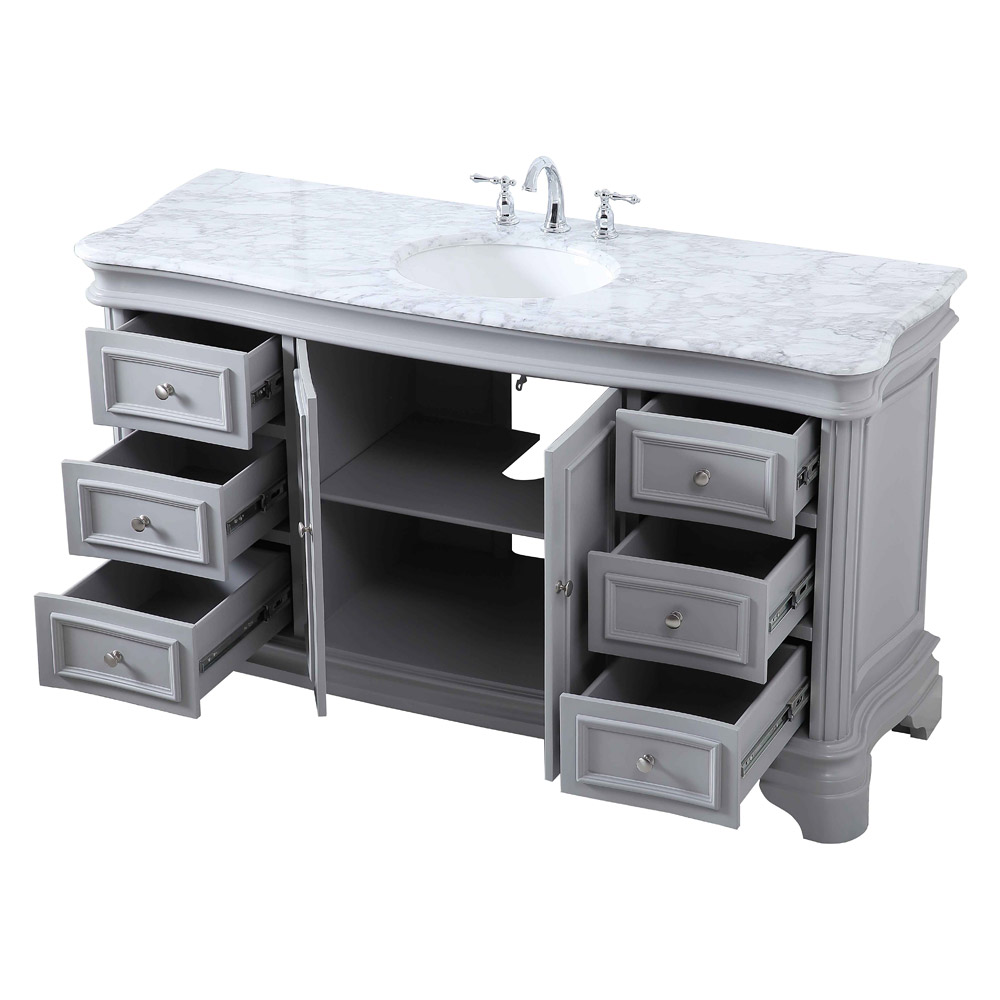 Elegant Single Bathroom Vanity - Gray (VF52060GR)