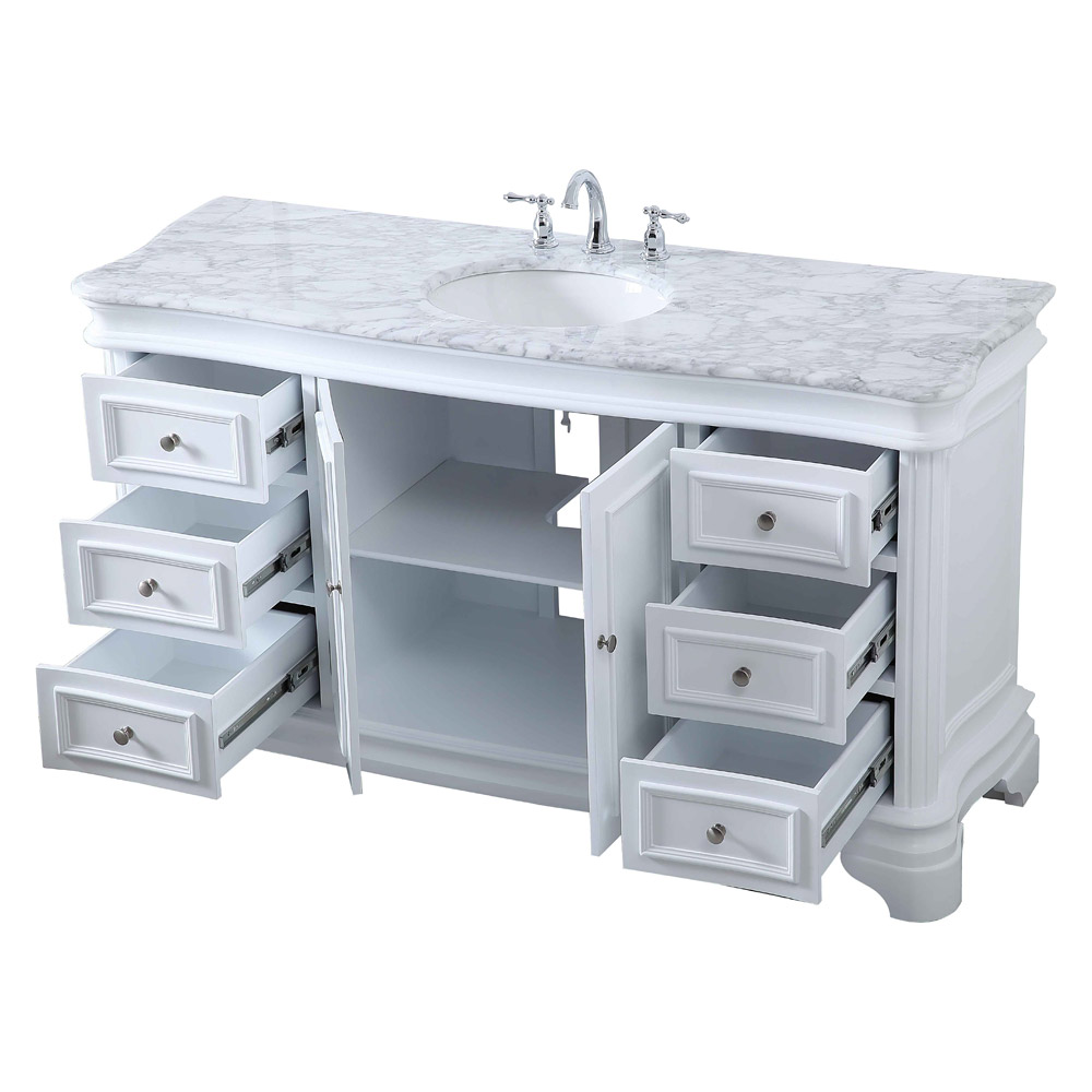 Elegant Single Bathroom Vanity - White (VF52060WH)