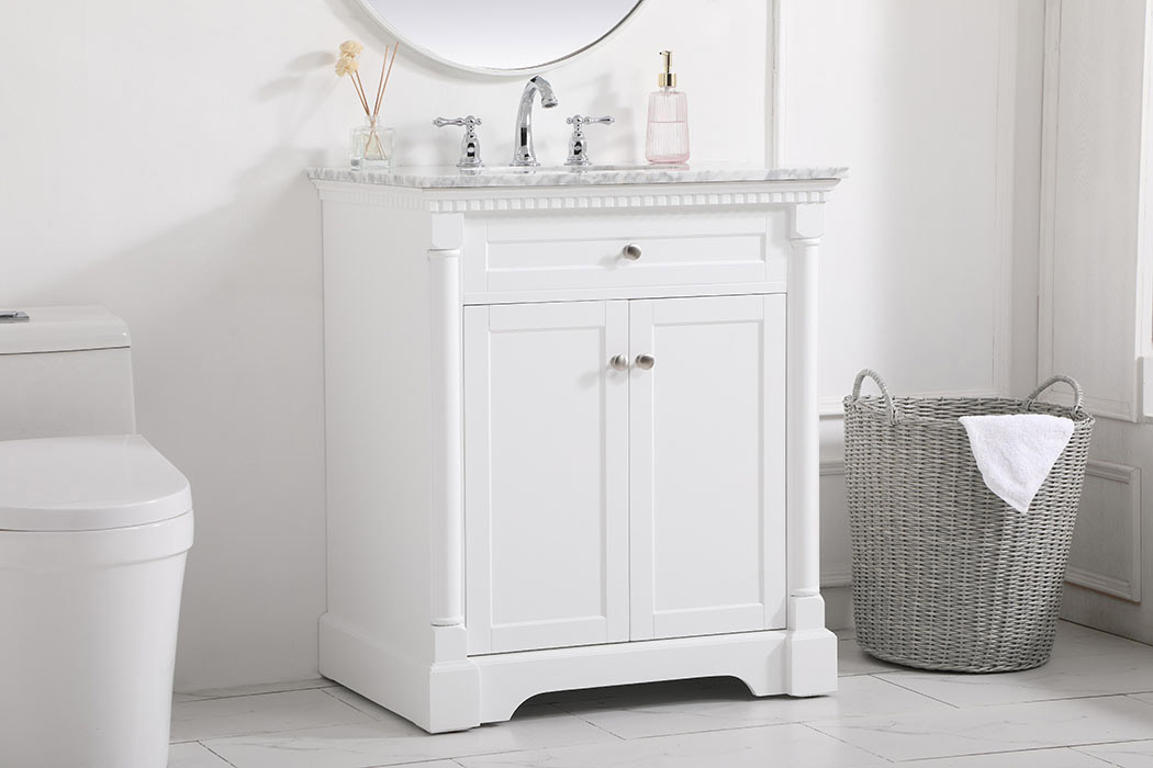 Elegant Bathroom Vanity - White, L 30" (VF53030WH)