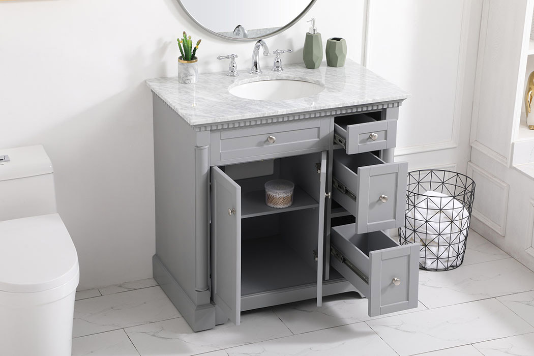 Elegant Bathroom Vanity - Gray, L 36" (VF53036GR)