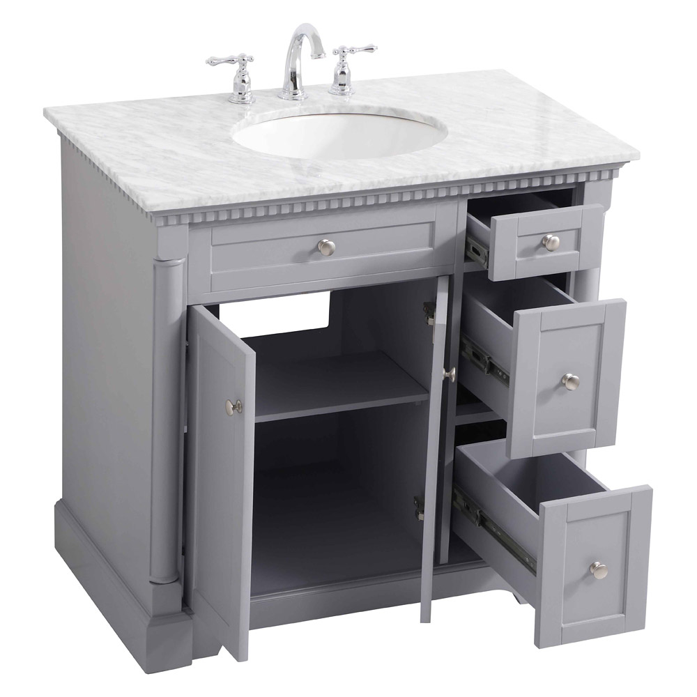 Elegant Bathroom Vanity - Gray, L 36" (VF53036GR)