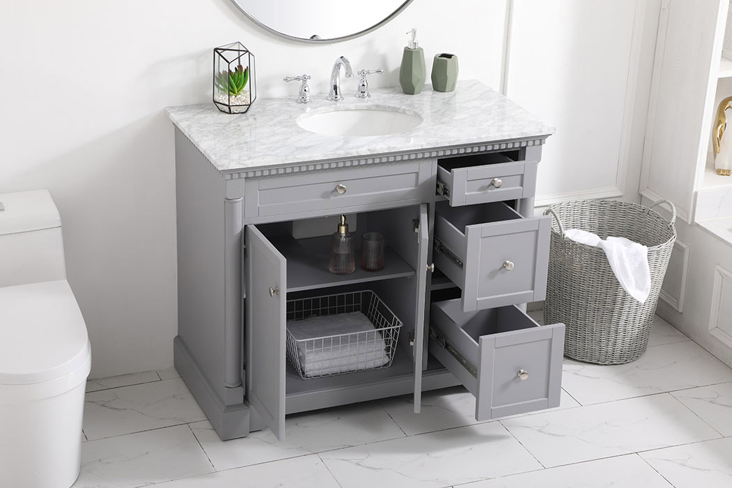 Elegant Bathroom Vanity - Gray, L 42" (VF53042GR)