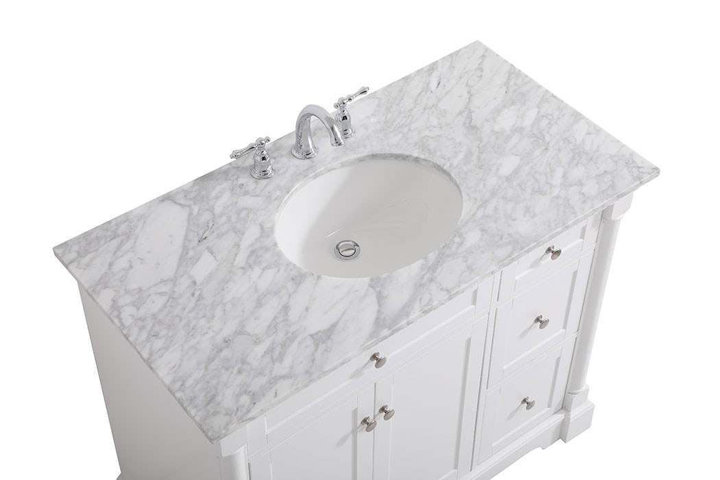 Elegant Bathroom Vanity - White, L 42" (VF53042WH)