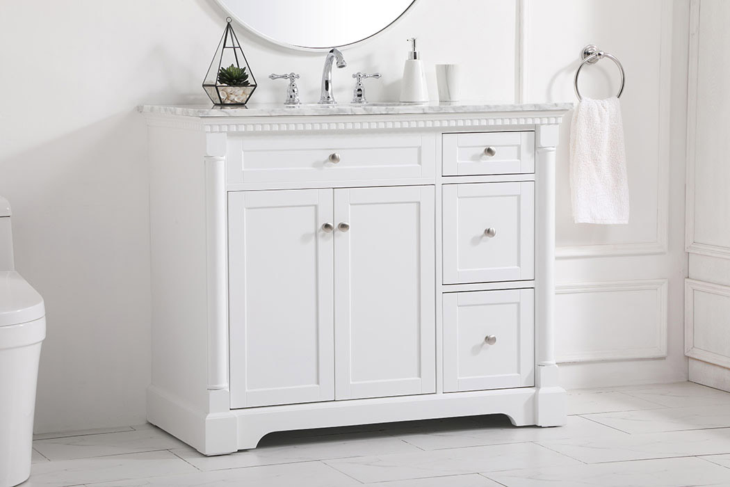 Elegant Bathroom Vanity - White, L 42" (VF53042WH)