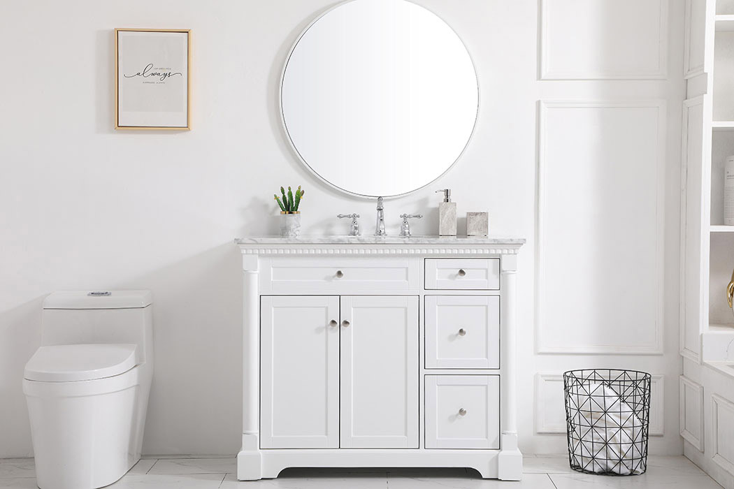 Elegant Bathroom Vanity - White, L 42" (VF53042WH)