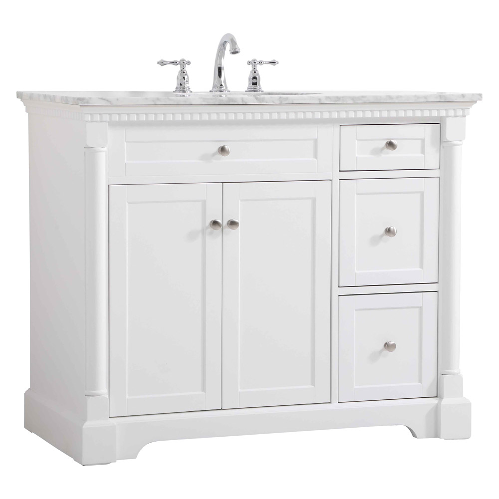 Elegant Bathroom Vanity - White, L 42" (VF53042WH)