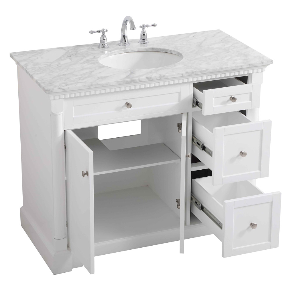 Elegant Bathroom Vanity - White, L 42" (VF53042WH)