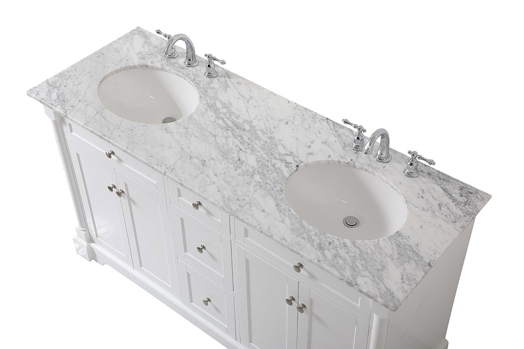 Elegant Bathroom Vanity - White, L 60" (VF53060DWH)