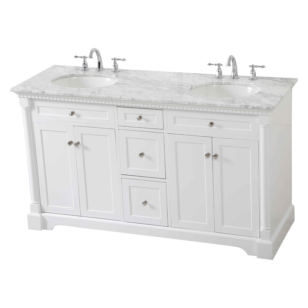 Elegant Bathroom Vanity - White, L 60" (VF53060DWH)