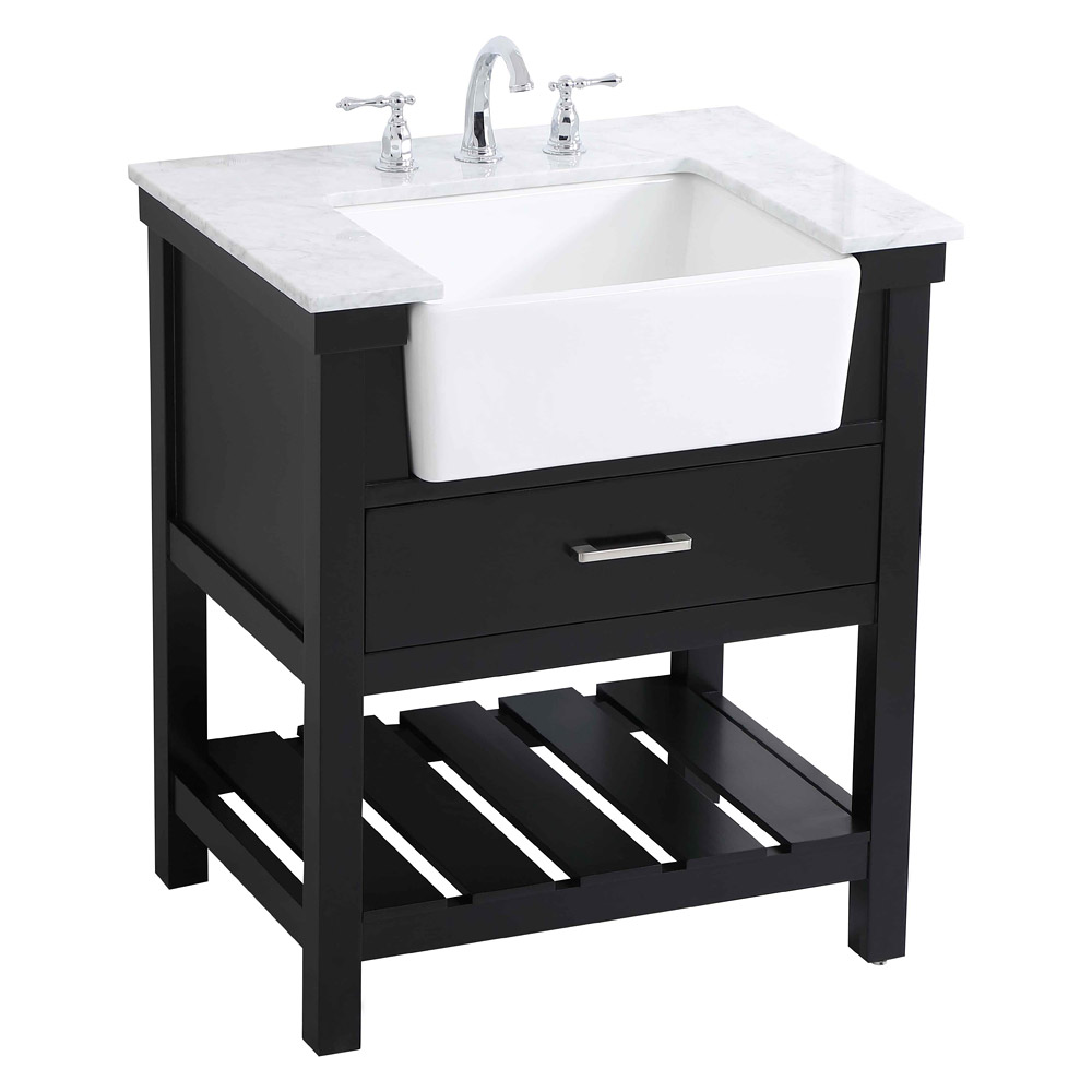 Elegant Bathroom Vanity - Black (VF60130BK)