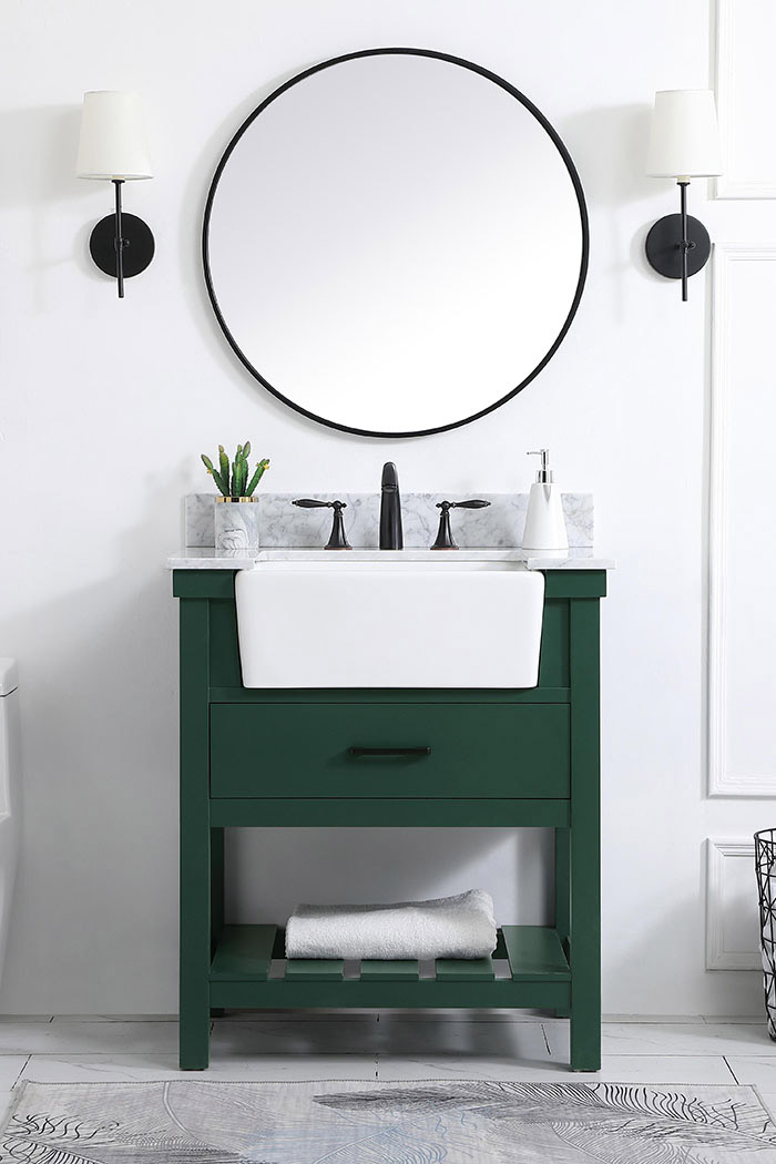 Elegant Bathroom Vanity - Green (VF60130GN-BS)