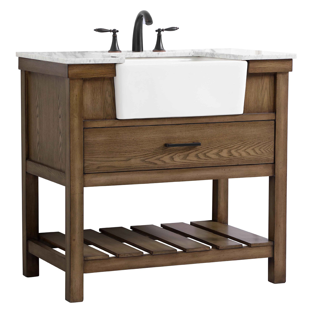 Elegant Bathroom Vanity - Driftwood (VF60136DW)
