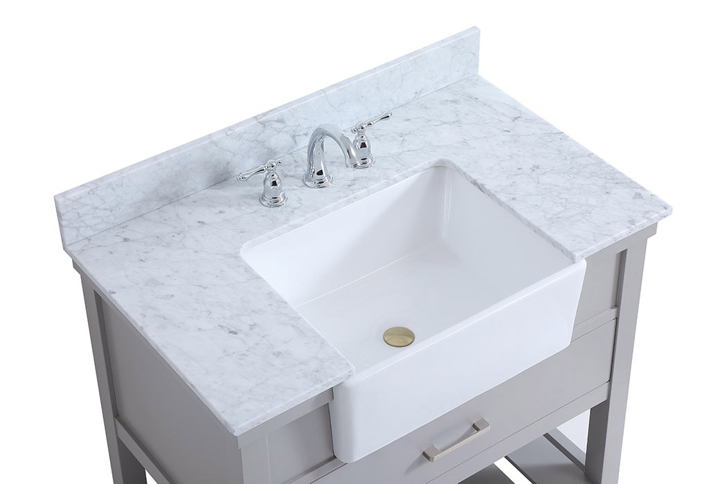 Elegant Bathroom Vanity - Gray (VF60136GR-BS)