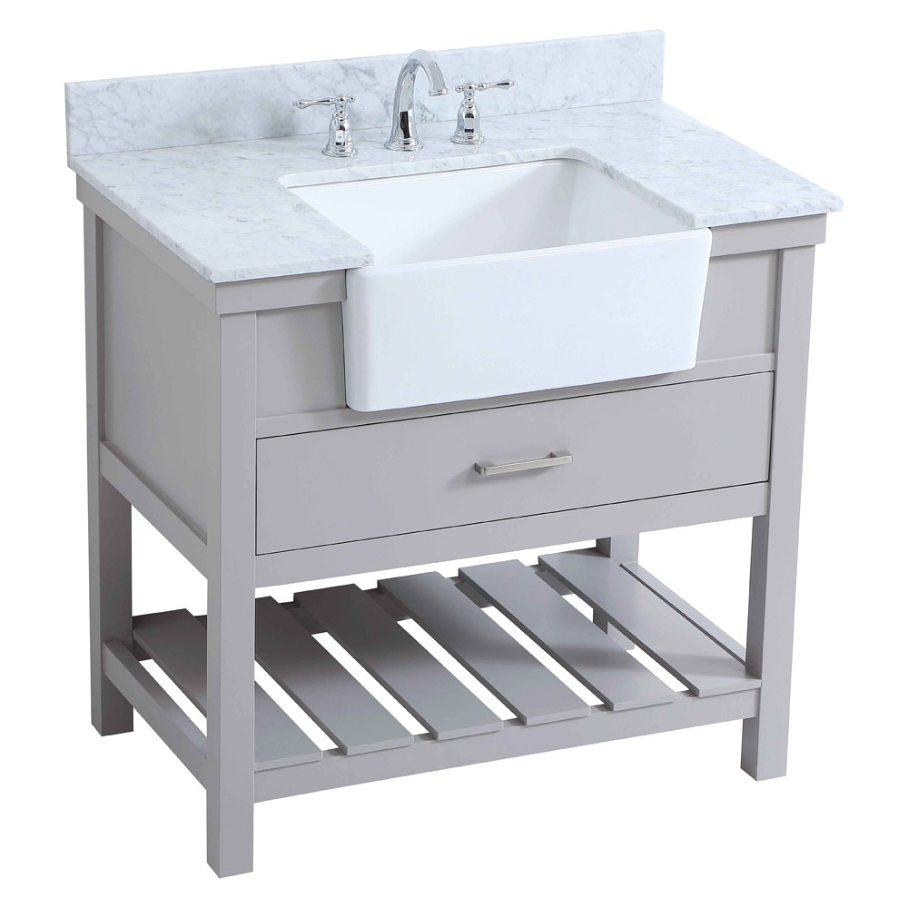 Elegant Bathroom Vanity - Gray (VF60136GR-BS)