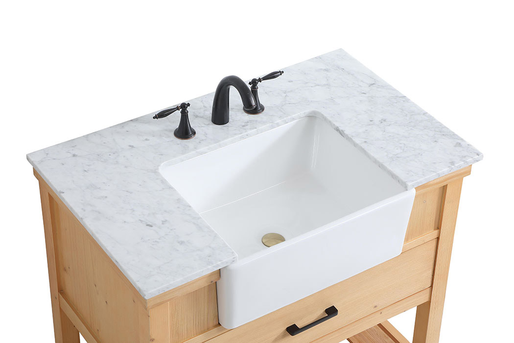 Elegant Bathroom Vanity - Natural Wood (VF60136NW)