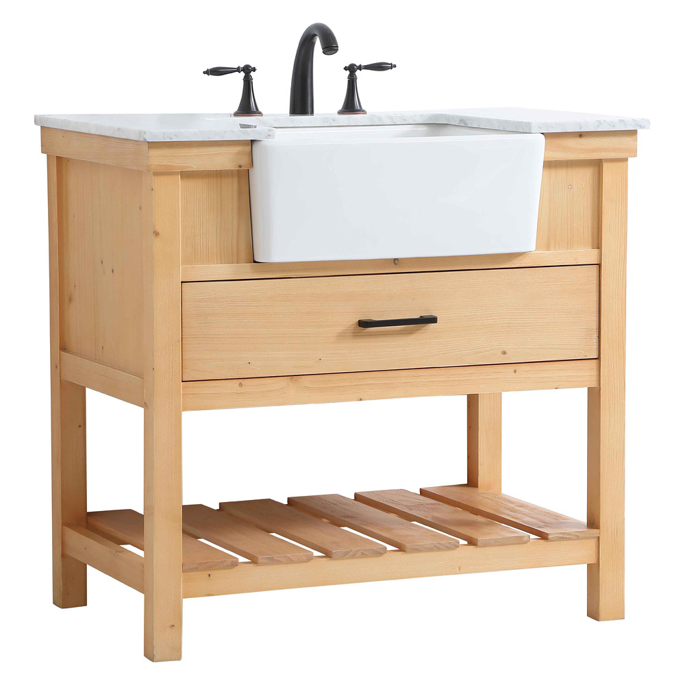 Elegant Bathroom Vanity - Natural Wood (VF60136NW)